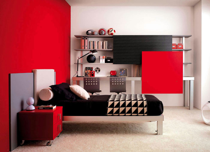 68962233100 Ideas To Decorate Your Bedroom With Red, White And Black