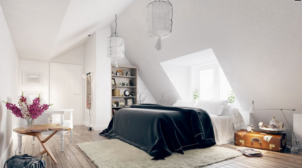 Lovely-Interior-Design-For-Attic-Bedrooms-12 Breathtaking Attic Master Bedroom Ideas
