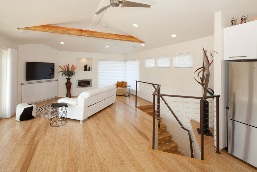 contemporary-family-room1 Bamboo Flooring Pros And Cons