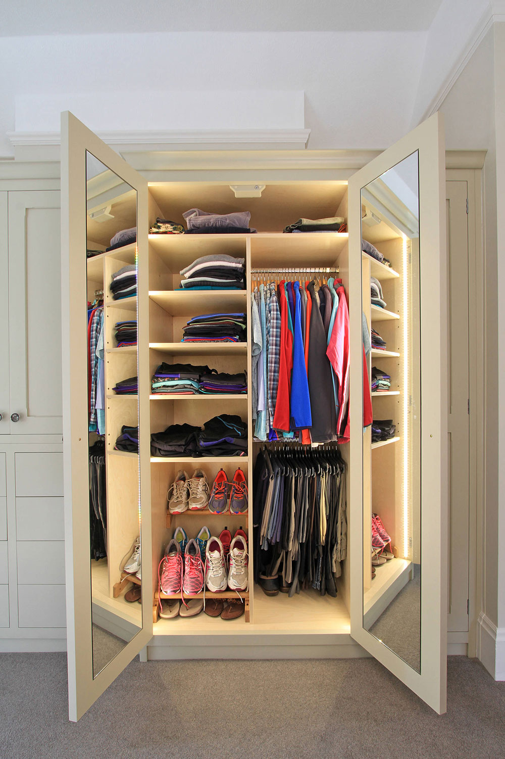 Bedroom-Dressing-room-Study-in-Camberley-Surrey-Beau-Port-Kitchens Shoe Storage Ideas For Better Organizing