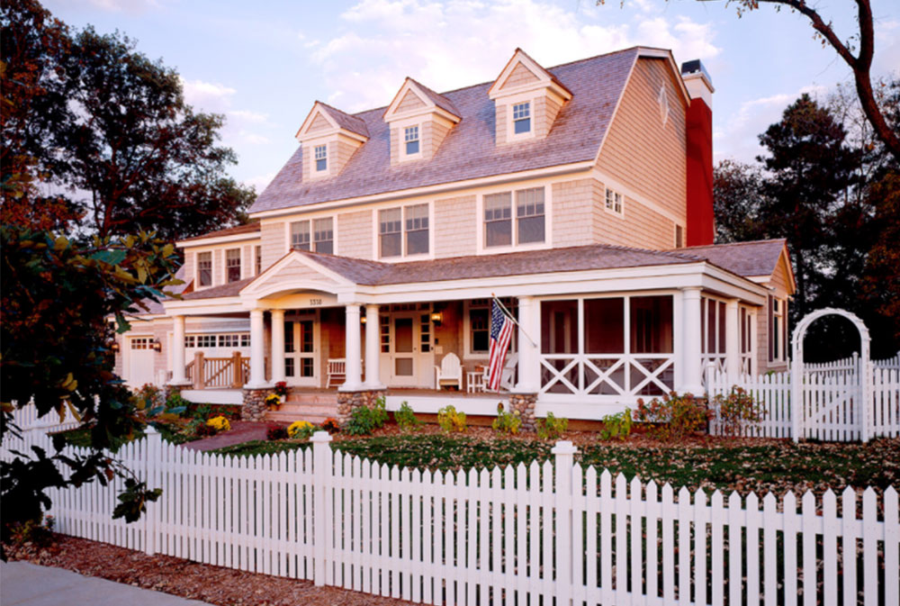 Classic-American-Dutch-Colonial-by-Ron-Brenner-Architects Front Porch Ideas: Plans, Furniture, and Decor
