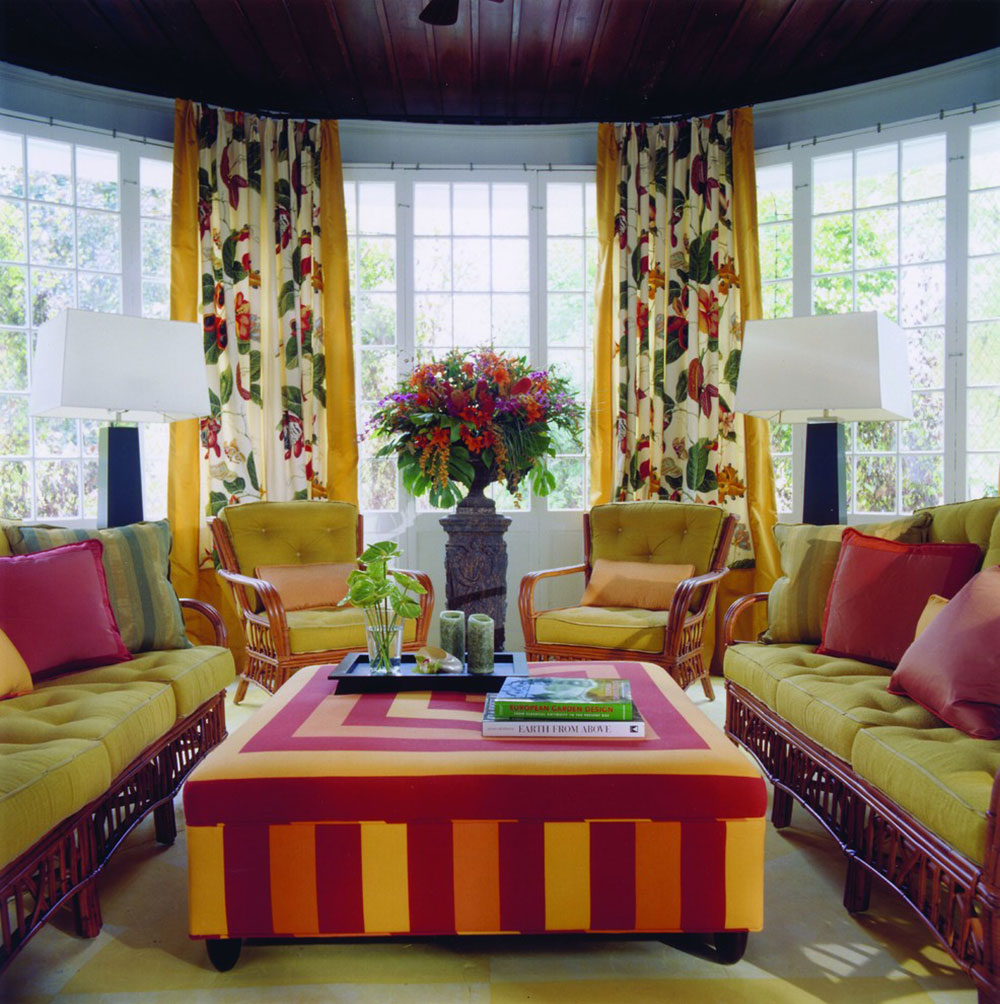 Hinsdale-Porch-Kreitinger-Design Bright And Lively Tropical Colors Schemes
