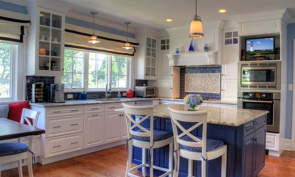 Blue-Kitchen-by-Showcase-Kitchen-Bath Blue Kitchen Ideas: Cabinets, Walls, and Counters