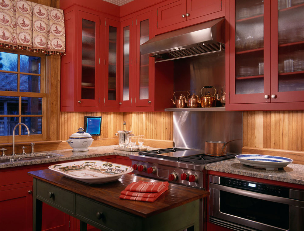 Hunting-Lodge-Oxford-by-Johnson-Berman Red Kitchen Design: Ideas, Walls, and Décor