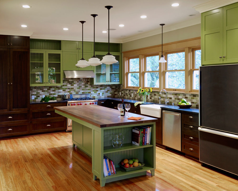 Capital-Hill-Area-Remodel-by-Houseworks-Construction-Company-2 Green kitchen: ideas, décor, curtains, and accessories
