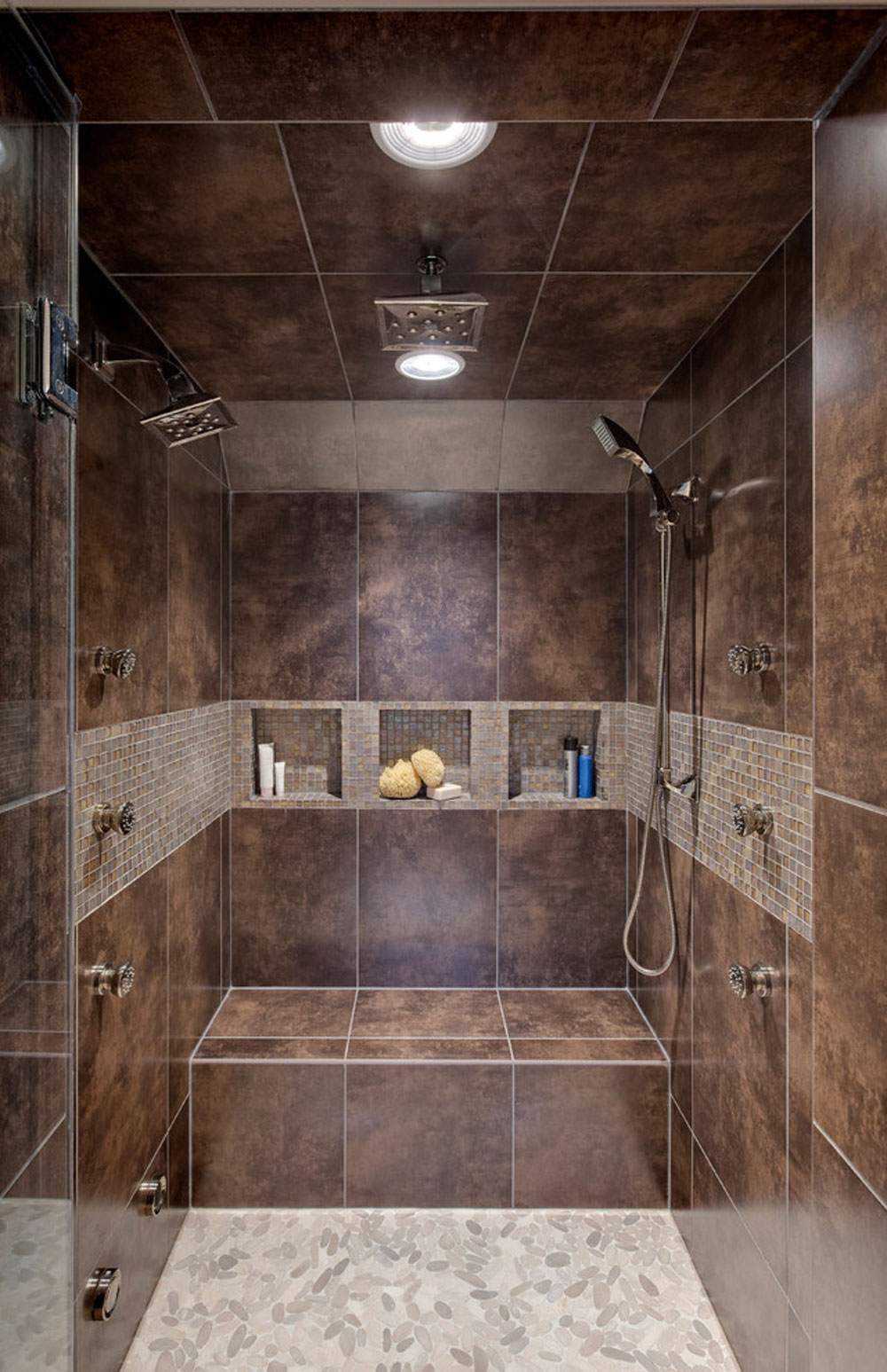 Transitional-Master-Bath-by-Drury-Design Shower niche ideas and best practices for your bathroom