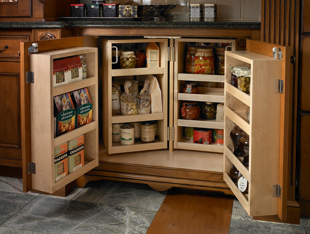 Base-Pantry-by-Wood-Mode-Fine-Custom-Cabinetry- How to organize and decorate a small apartment kitchen