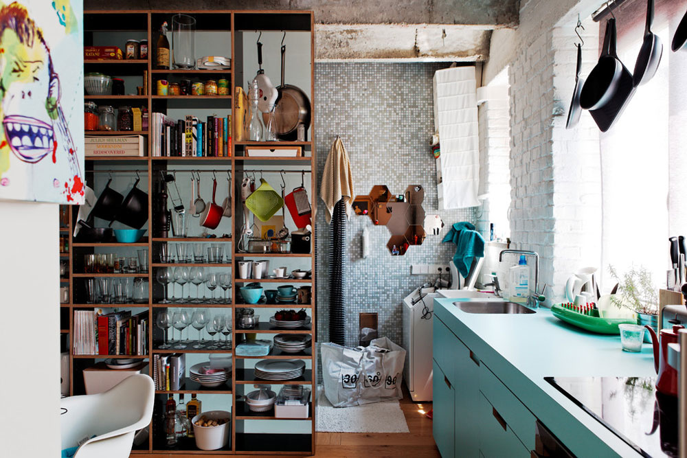 Bratislava-Apartment-by-Gut-Gut How to organize and decorate a small apartment kitchen