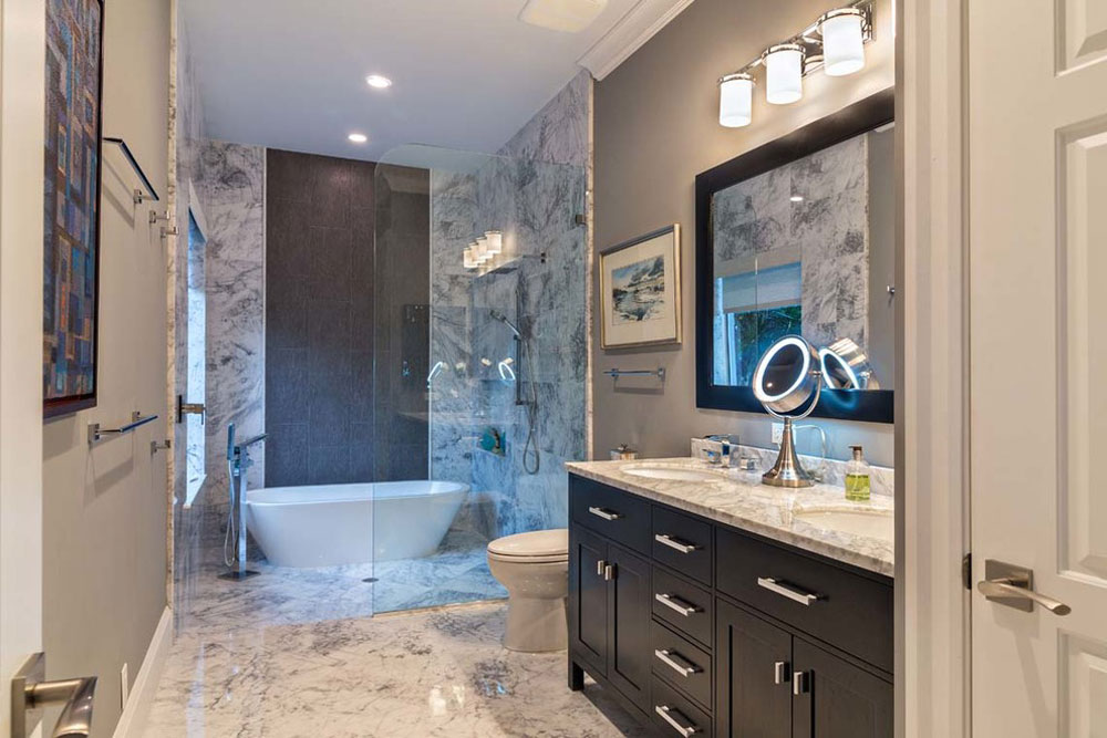 Elegant-Modern-Lakefront-by-Affinity-Construction-Group Popular bathroom colors and ideas: how to use them for decorating