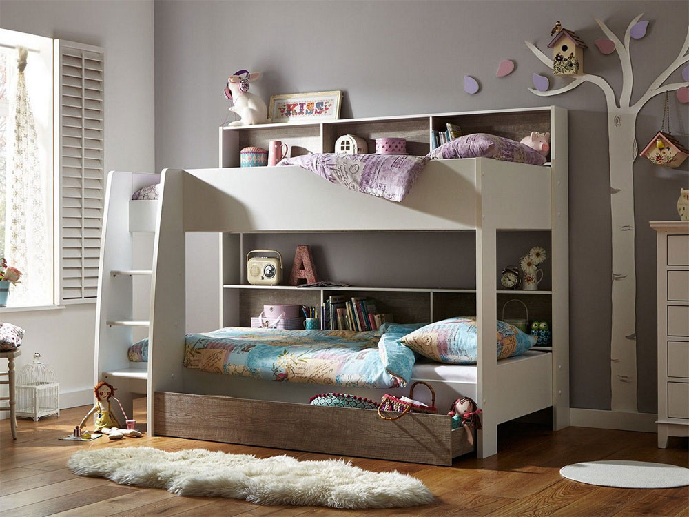 bunk-bed-with-shelves 20 Low Bunk Beds Ideas for Low Ceiling Rooms