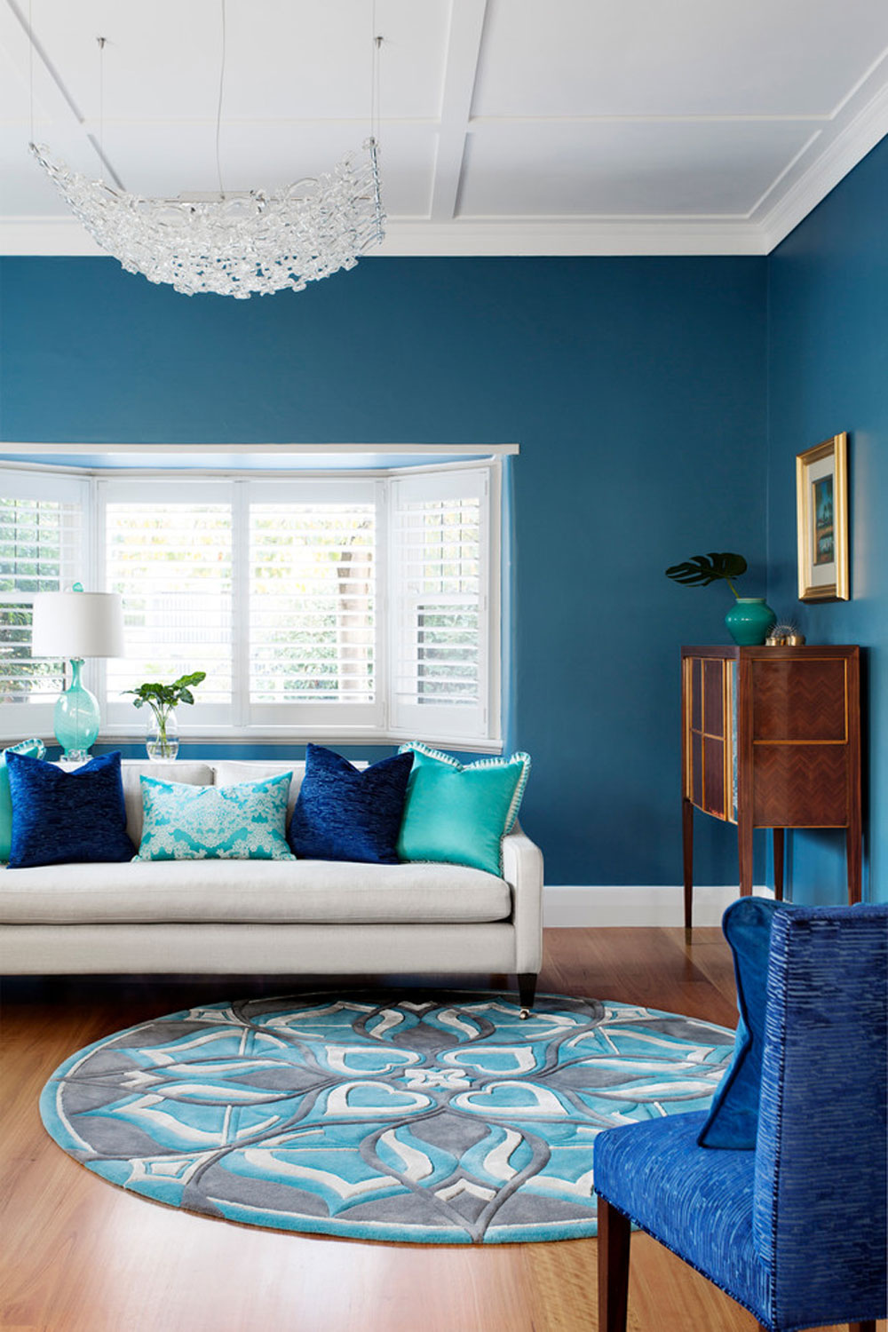 Blues-in-Kew-Living-Room-by-Camilla-Molders-Design The aqua color: How to decorate your house interior with it
