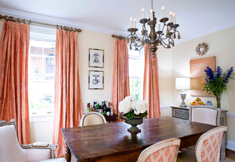 Dining-Room-by-Sara-Tuttle-Interiors The coral color: How to decorate beautiful interiors with it