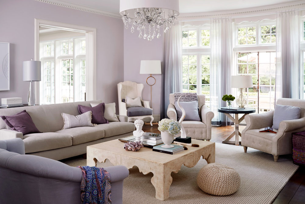 blue and lavender living room