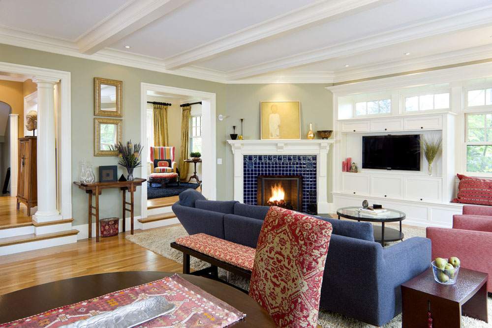 Shingle-Style-Living-room-by-LDa-Architecture-Interiors Tips on getting a corner fireplace for that dream home you always wanted