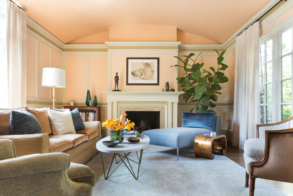 Peach Color To Decorate Amazing Interiors, Peach Living Room Ideas