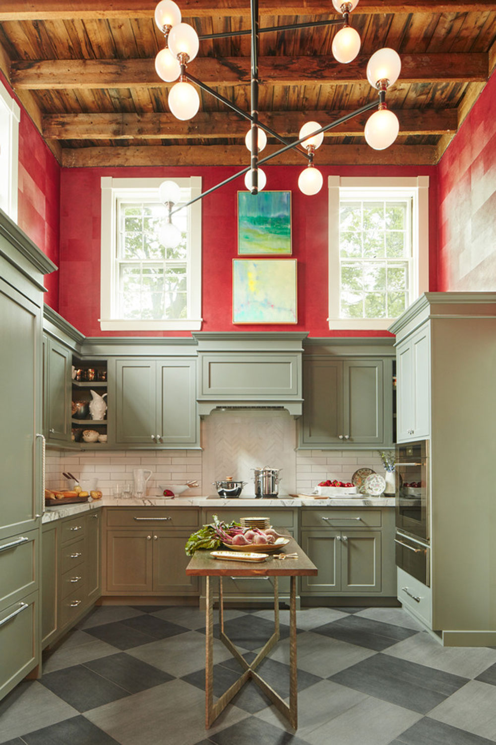 Jr-League-of-Boston-Show-House-Kitchen-by-Vani-Sayeed-Studios Colors that go with green: Great color combinations