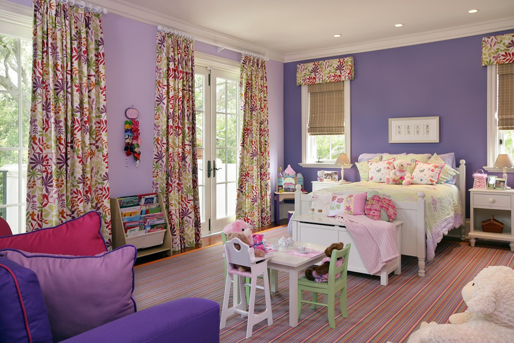 Miami-Daughter-Bedroom-by-Michael-Abrams-Interiors Colors that go with purple and how to decorate with this color