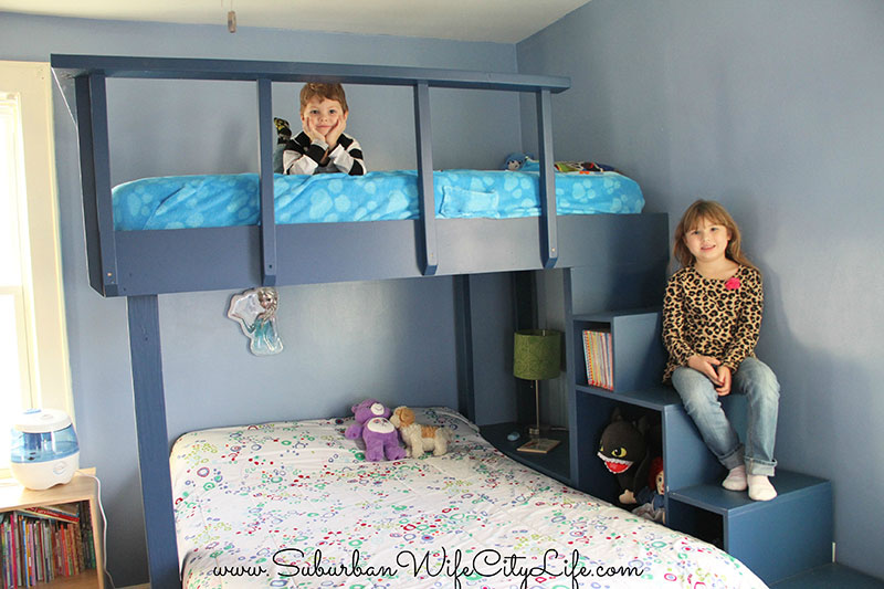 Stair-themed-bunk-beds-1 Free DIY Bunk Bed Plans To Build Your Own Bunk Bed
