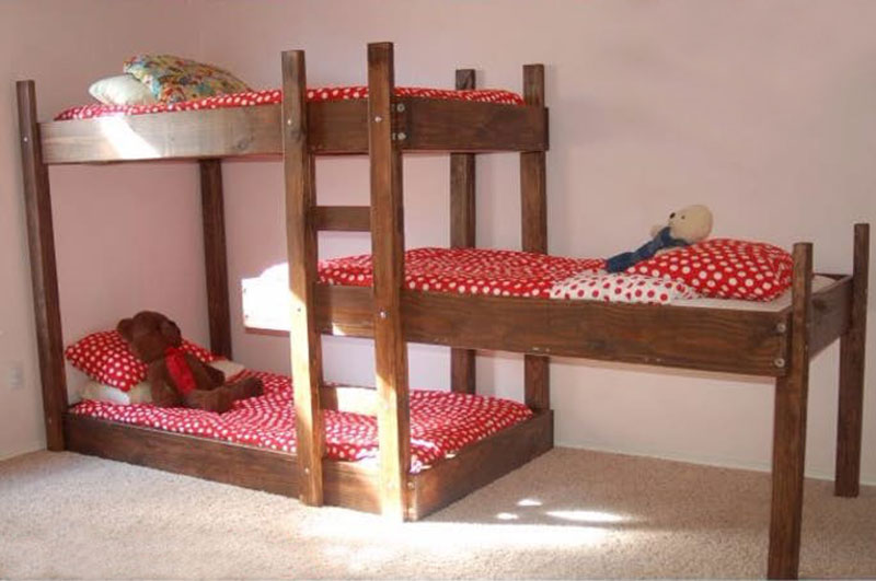Three-people-bunk-bed Free DIY Bunk Bed Plans To Build Your Own Bunk Bed
