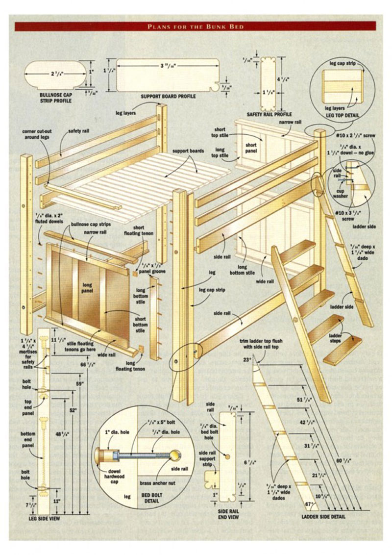Free Diy Bunk Bed Plans To Build Your, Do It Yourself Free Loft Bed Plans Pdf