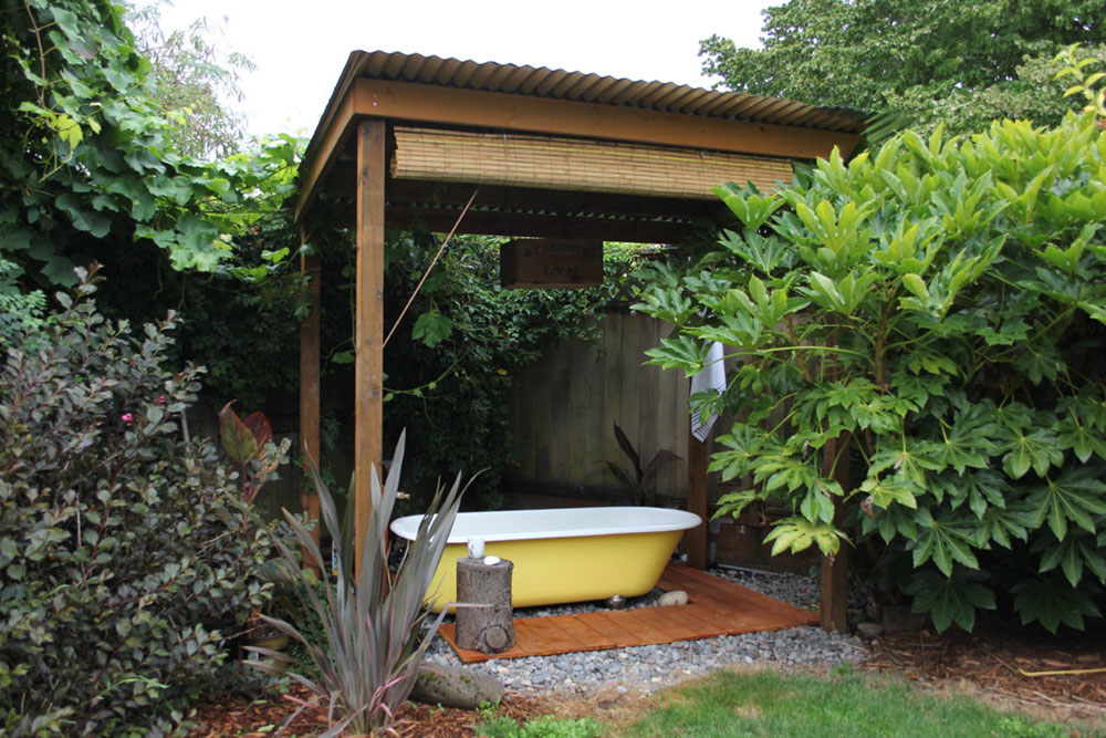 Backyard-Bath-House-by-swelldone Outdoor shower ideas to create an outdoor experience
