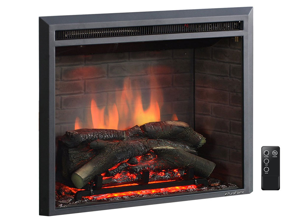 PuraFlame-Western-26-Black-Electric-Firebox-Fireplace-Heater-Insert-With-Remote-Control Searching for the best electric fireplace? Here are the best ones