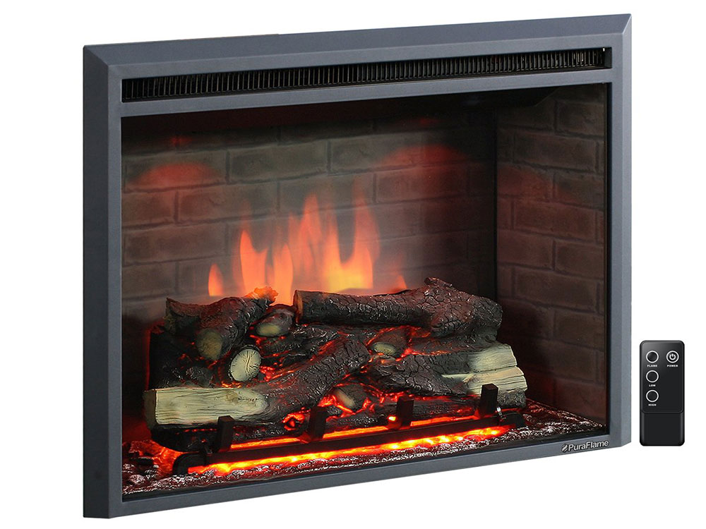 PuraFlame-Western-33-Black-Electric-Firebox-Fireplace-Heater-Insert-With-Remote-Control Searching for the best electric fireplace? Here are the best ones