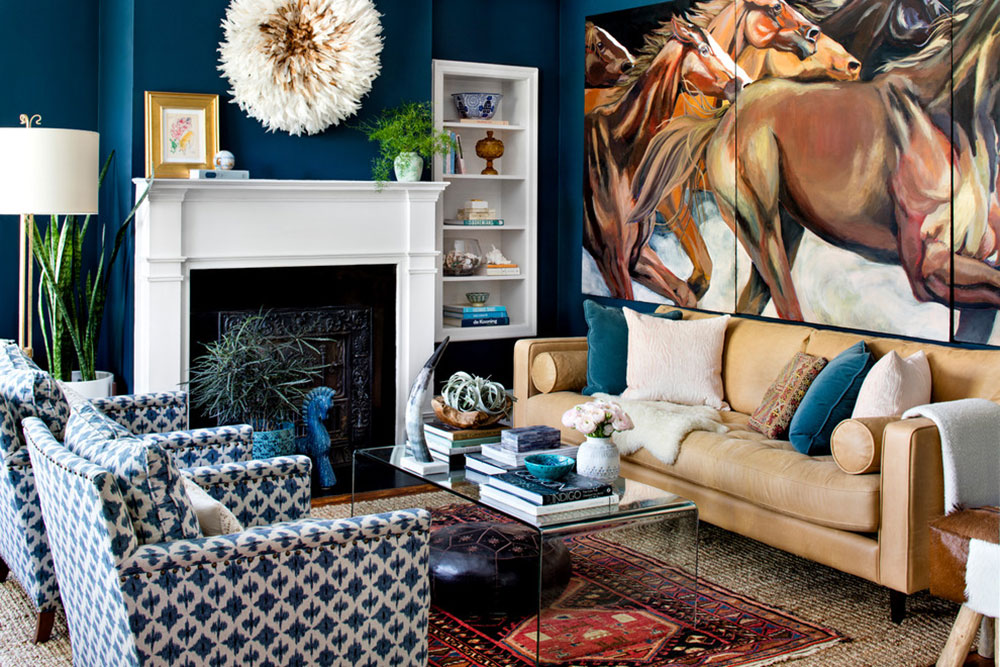 Roland-Digs-by-STEPHANIE-BRADSHAW What colors go with blue? Blue paint ideas for your interiors