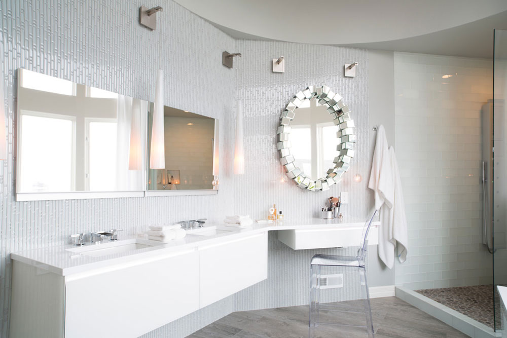 Glamorous-White-Glass-Tile-Master-Bath-by-Hawthorne-Tile Bathroom décor ideas you should try in your home