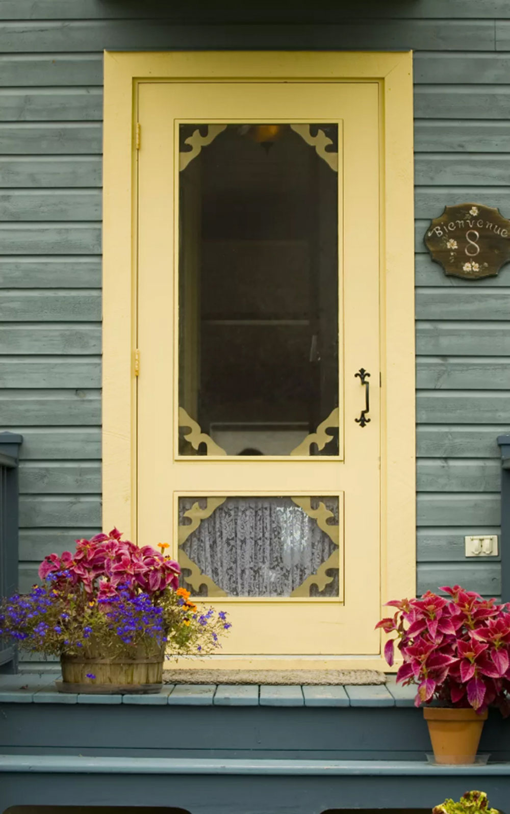 Old-Fashioned-Door Yellow front door ideas for a vivid house entrance
