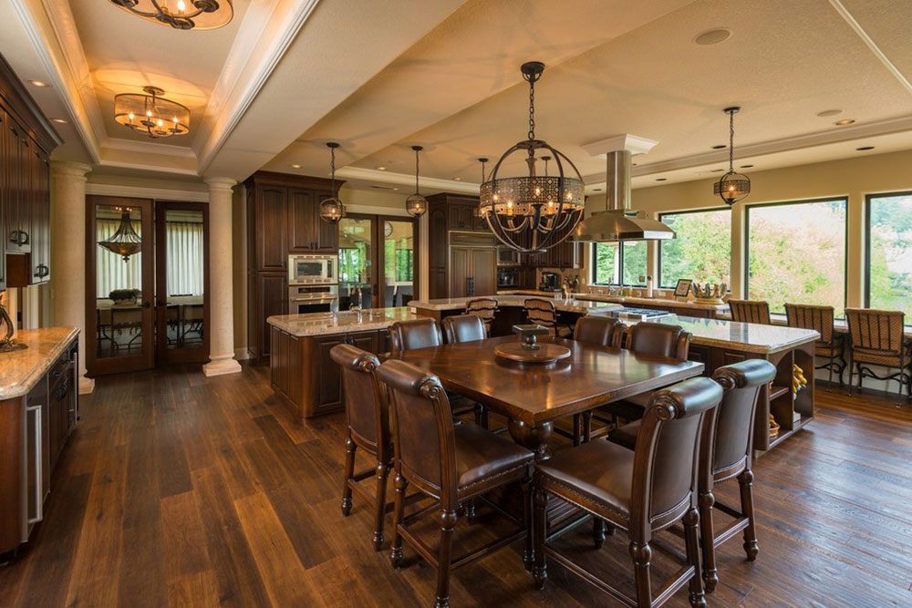 Willamette-River-Italian-Villa-by-Riverland-Homes-Inc L shaped kitchen island ideas to try in your kitchen