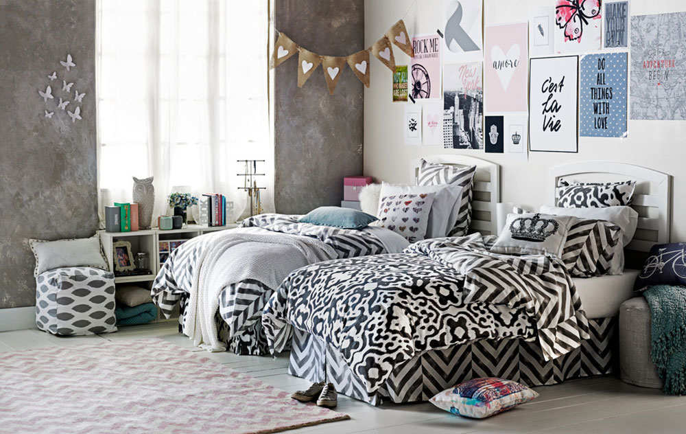 Urban-Ikat-Tiled-Chevron-Dorm-Room-by-dormify College Dorm Ideas to Try for Maximizing Your Space