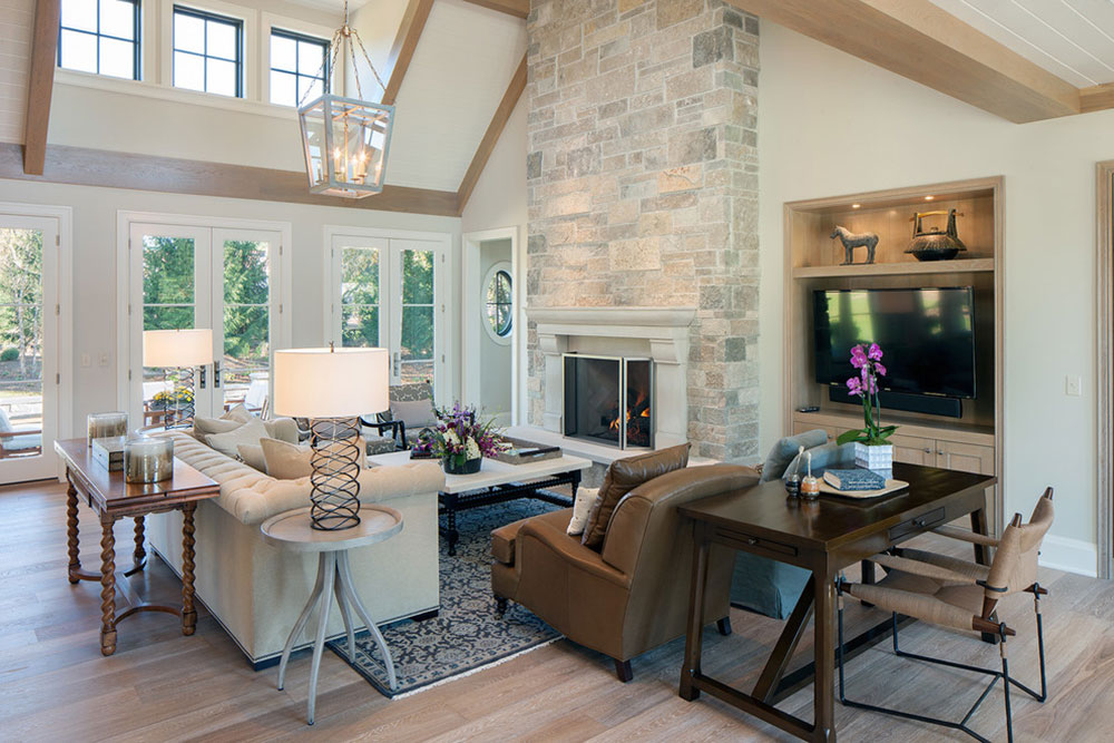 EGR-Classic-by-Scott-Christopher-Homes Stone Fireplace Ideas. How to Decorate a Stone Fireplace.
