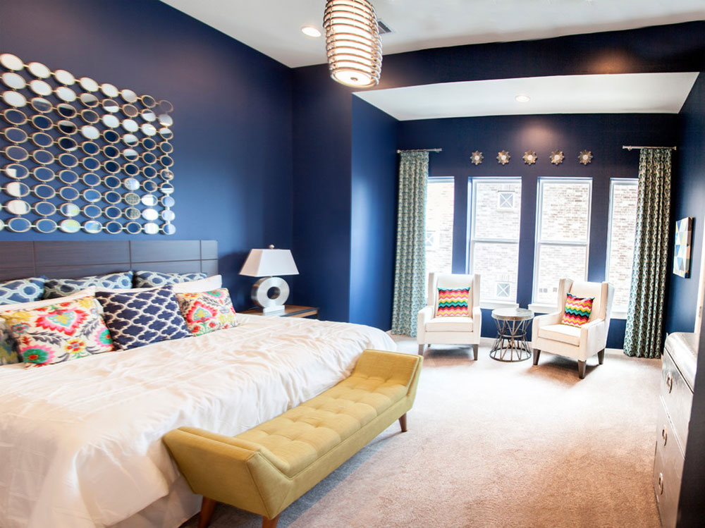 Navy-Master-Bedroom-Sawyer-Height-Houston-by-Heather-Alyce-Interior-Design-and-Home-Staging Beige bedroom ideas to decorate your bedroom in a neutral color