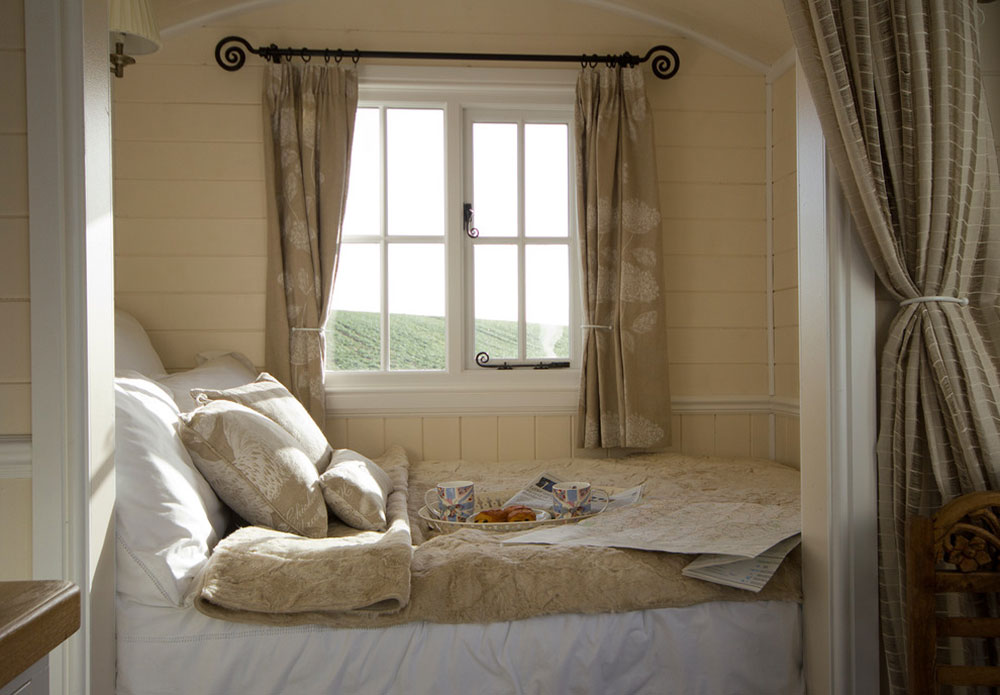 self-contained-Huts-by-Riverside-Shepherd-Huts-Ltd Bedroom curtain ideas to try in your room when decorating