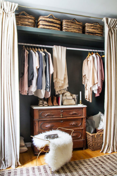 How to cover a closet without doors (Inexpensive options)