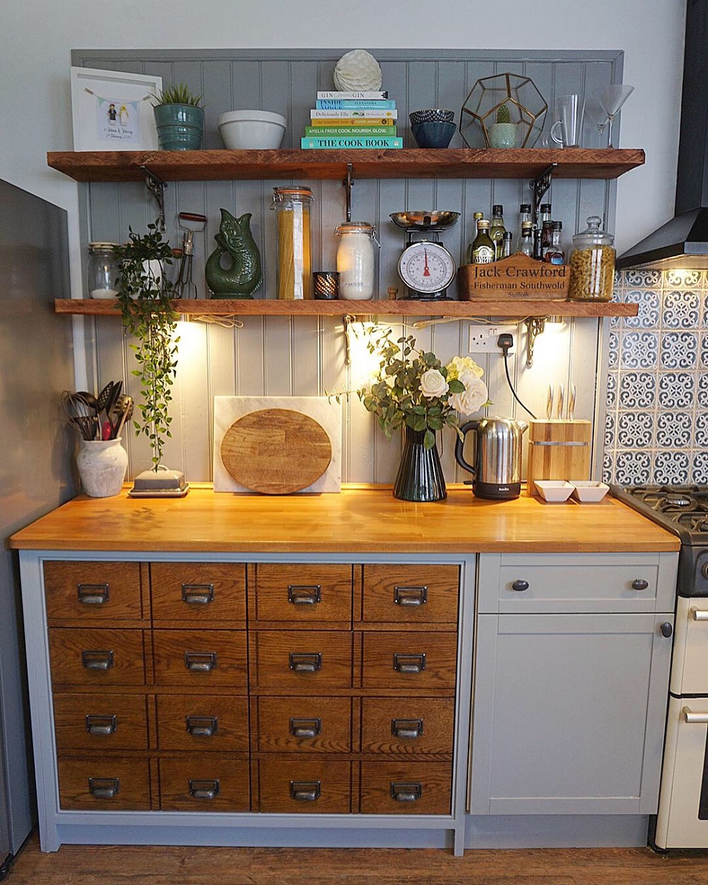 t3-63 How to use a vintage apothecary cabinet in your home décor
