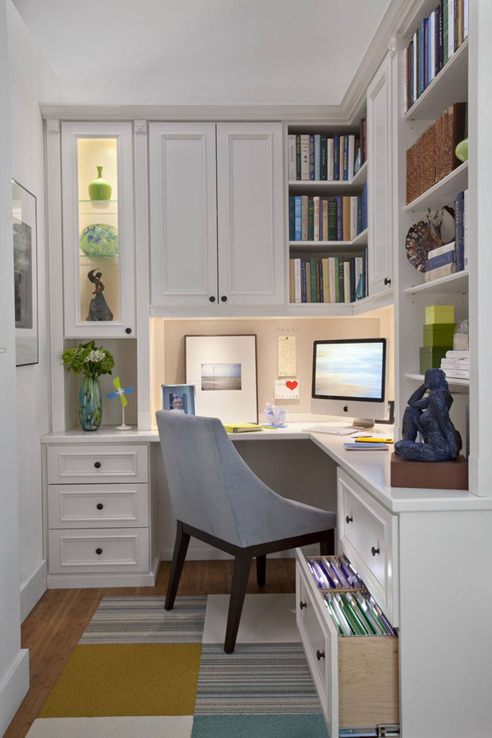 Painted-Maple-Corner-Office-Armonk-NY-by-transFORM-Home The best ideas on how to organize a home office