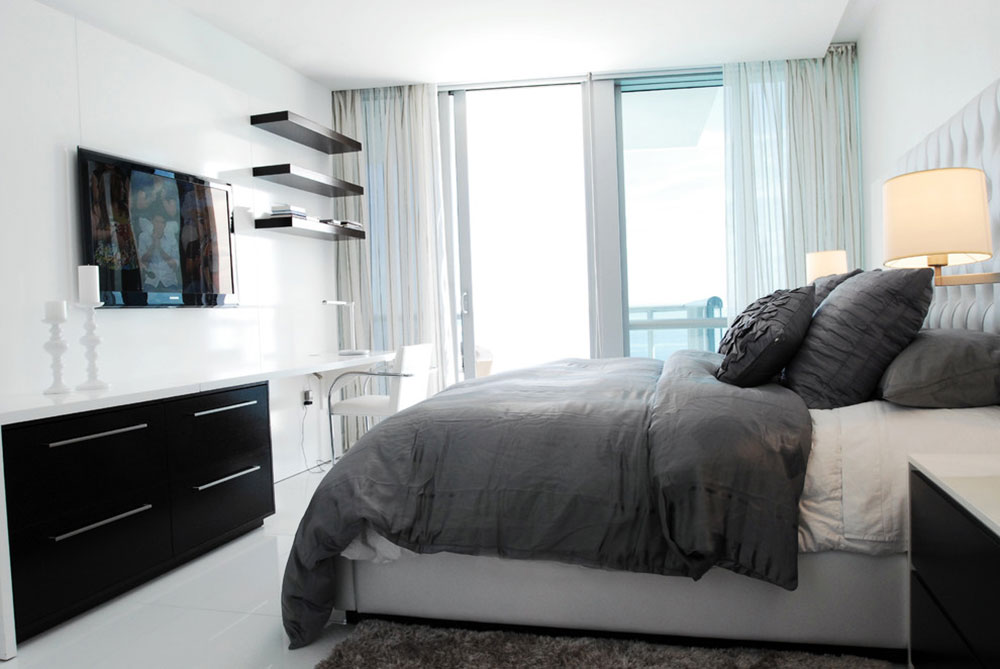 Miami-Luxury-Apartment-by-Guimar-Urbina-Interiors-Corp How high to mount the TV in your bedroom? (Answered)