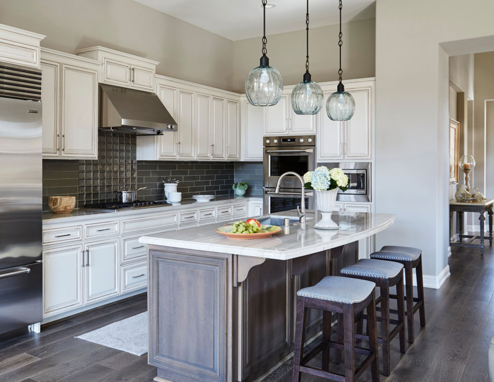 New-Construction-Design-and-Build-by-Austin-Design Decorating ideas for a kitchen with breakfast bar