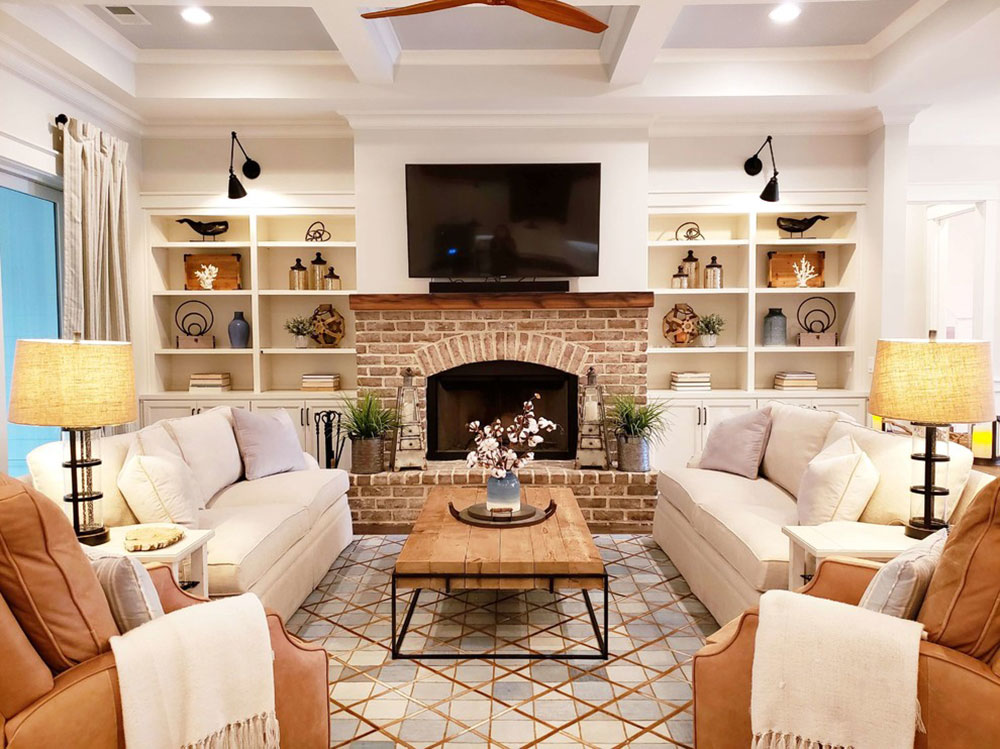 Rustic-Coastal-Farmhouse-by-Southern-Grace-Interiors How to reface a fireplace to look amazing