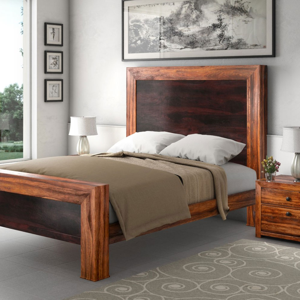 Texas-Solid-Wood-Paneled-Platform-Bed-Frame-w-Headboard-and-End-Table-by-Sierra-Living-Concepts Are platform beds comfortable? Why you should buy one