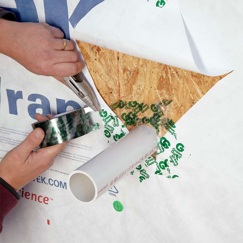 Add-tape-to-everything-that-penetrates-the-wall How to install house wrap properly and not mess it up