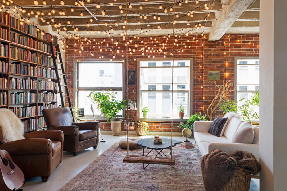 My-Houzz-Books-and-String-Lights-Jazz-Up-an-L.A.-Loft-by-Carolyn-Reyes How to light a living room with no overhead lighting