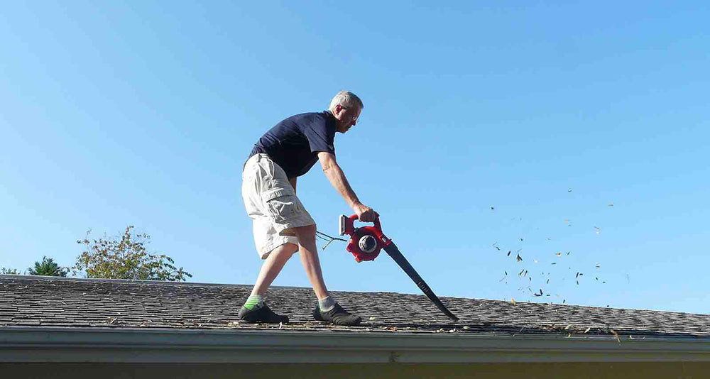 cleaning-dry-leaves How to remove moss from roof naturally