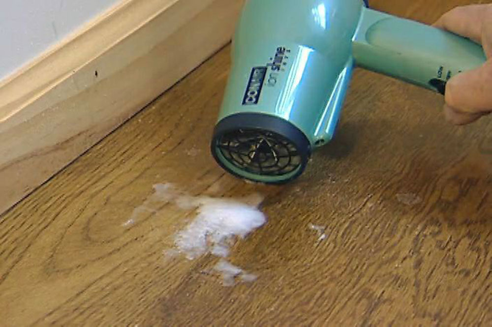 hairdryer How to remove candle wax from walls and wood