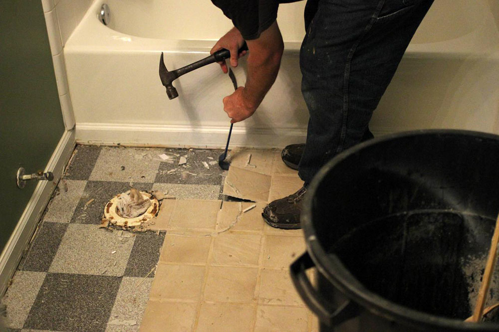 remove How to remove bathroom tile and not make a big mess
