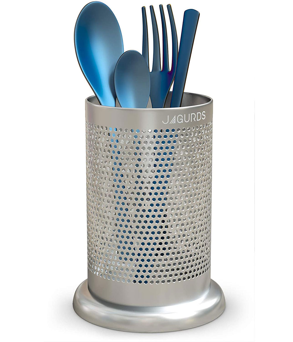 Jagurds-Stainless-Steel-Utensil-Holder What's the best kitchen utensil holder out there?