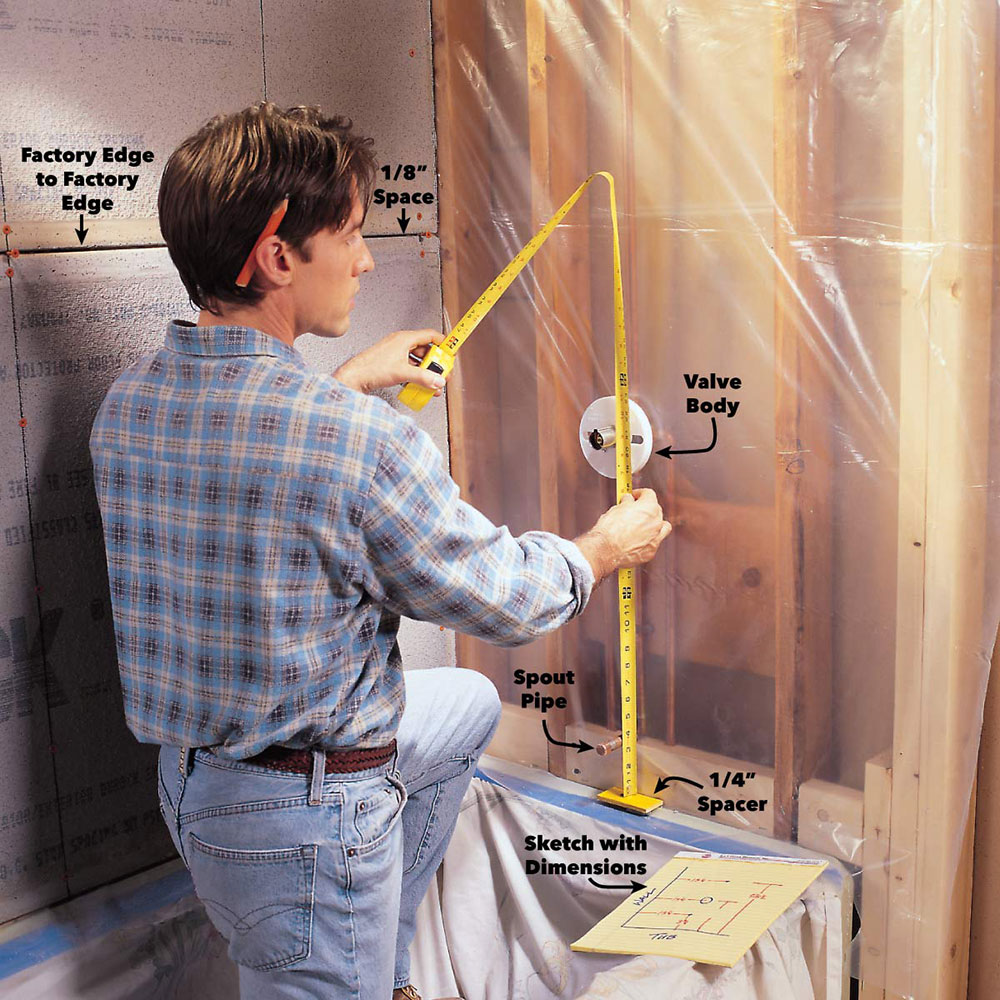 measure How to prepare shower walls for tile (Easy to follow guide)