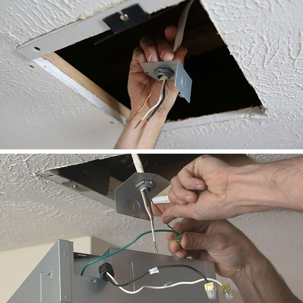 wiring How to install a bathroom fan without attic access